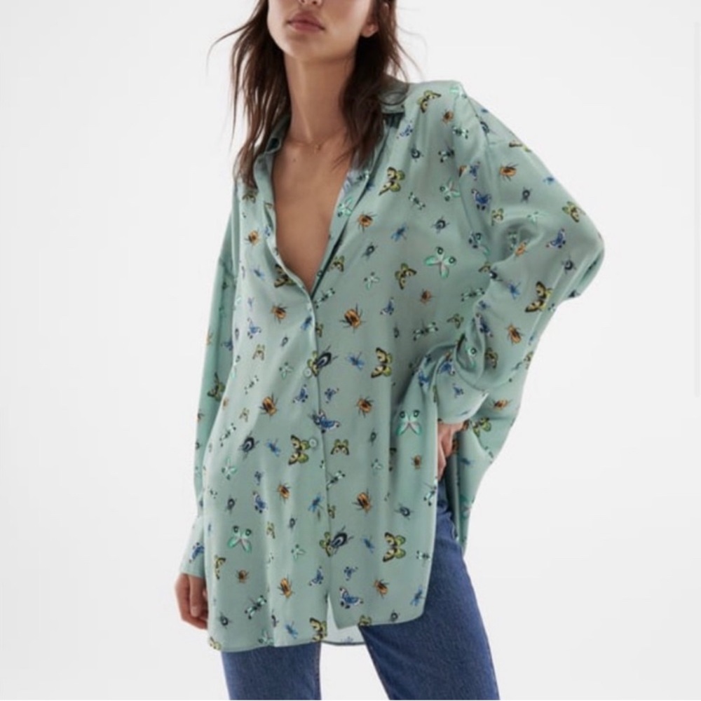 Flowy zara button down blouse